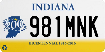 IN license plate 981MNK