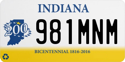 IN license plate 981MNM