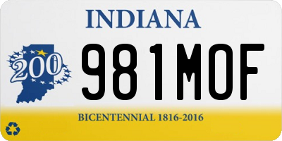 IN license plate 981MOF