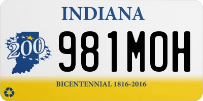 IN license plate 981MOH