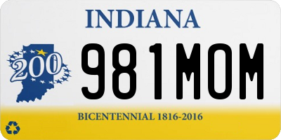 IN license plate 981MOM