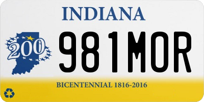 IN license plate 981MOR