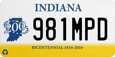 IN license plate 981MPD