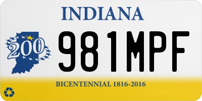 IN license plate 981MPF