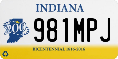 IN license plate 981MPJ