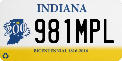 IN license plate 981MPL