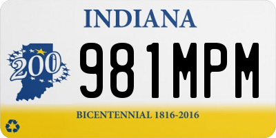 IN license plate 981MPM