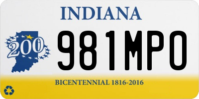 IN license plate 981MPO