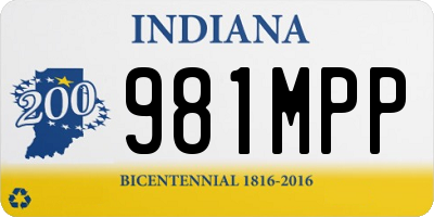 IN license plate 981MPP