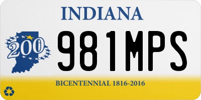 IN license plate 981MPS