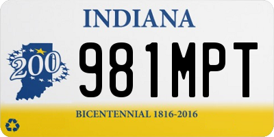 IN license plate 981MPT