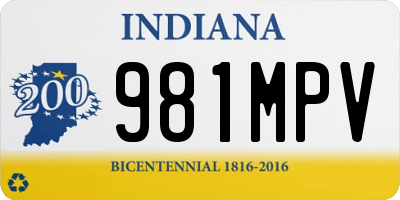 IN license plate 981MPV