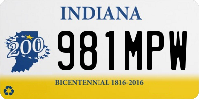 IN license plate 981MPW