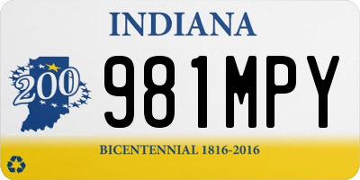 IN license plate 981MPY