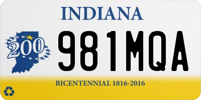 IN license plate 981MQA