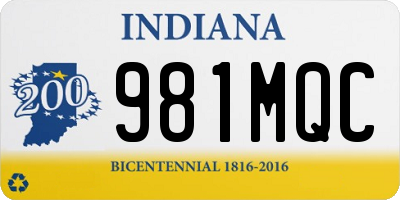 IN license plate 981MQC