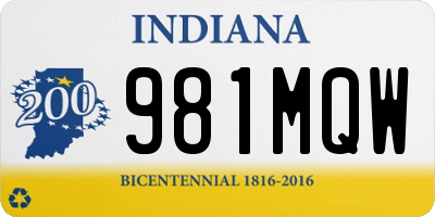 IN license plate 981MQW