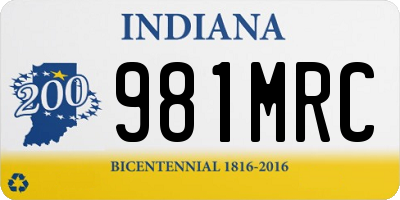 IN license plate 981MRC