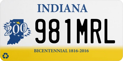 IN license plate 981MRL