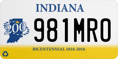 IN license plate 981MRO