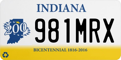 IN license plate 981MRX