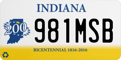 IN license plate 981MSB