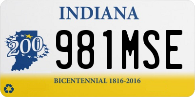 IN license plate 981MSE
