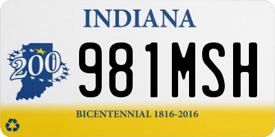 IN license plate 981MSH