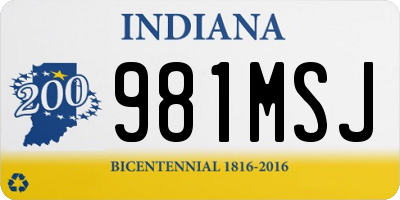 IN license plate 981MSJ
