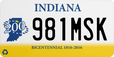 IN license plate 981MSK