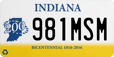 IN license plate 981MSM