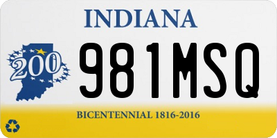 IN license plate 981MSQ