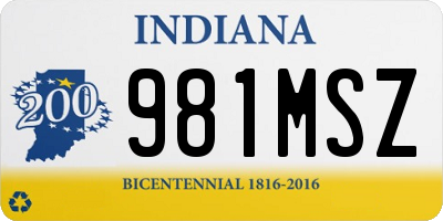 IN license plate 981MSZ