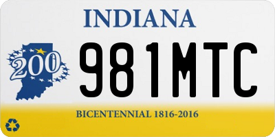IN license plate 981MTC
