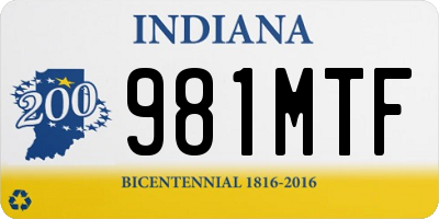 IN license plate 981MTF