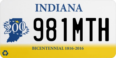 IN license plate 981MTH