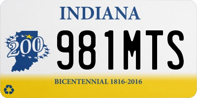 IN license plate 981MTS
