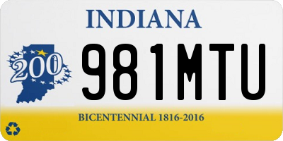 IN license plate 981MTU