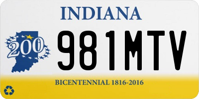 IN license plate 981MTV