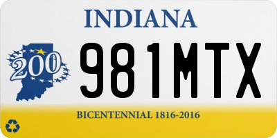 IN license plate 981MTX