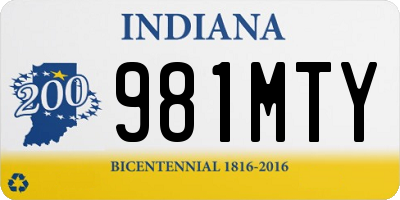 IN license plate 981MTY