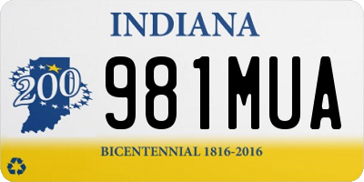 IN license plate 981MUA