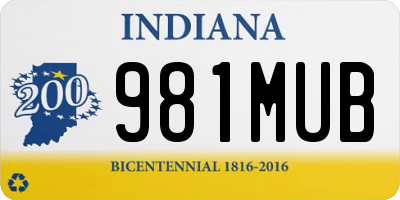 IN license plate 981MUB