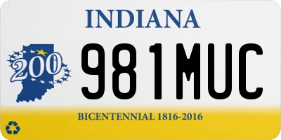 IN license plate 981MUC