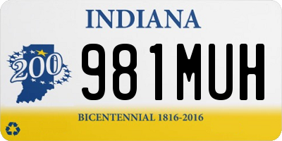 IN license plate 981MUH