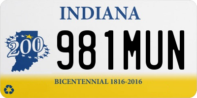 IN license plate 981MUN