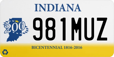 IN license plate 981MUZ