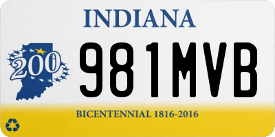 IN license plate 981MVB