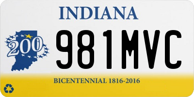 IN license plate 981MVC