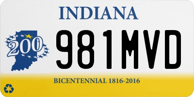 IN license plate 981MVD
